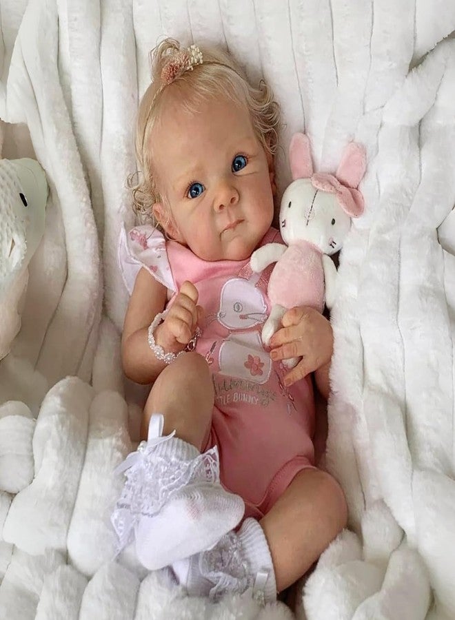 MAIHAO Reborn Baby Dolls Blonde Girl Lifelike Baby Dolls Realistic 19-Inch Reborn Doll Girl Vinyl Body Open Eyes Newborn Real Life Baby Gifts/Toys for Collection & Kids Age 3+ - Image 2